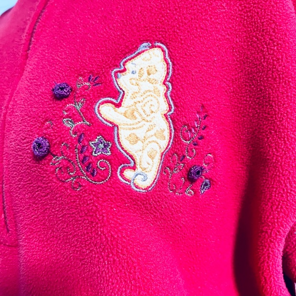 Vintage The Disney Store Winnie the Pooh Quarter Zip hooded sweatshirt size XL - Picture 5 of 8